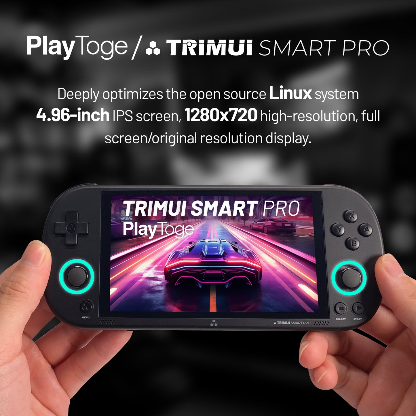 Trimui Smart Pro, Handheld Game Console, 4.96 Inch IPS 1280x720 Screen